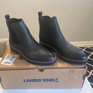 Lands End Suede side zip boots